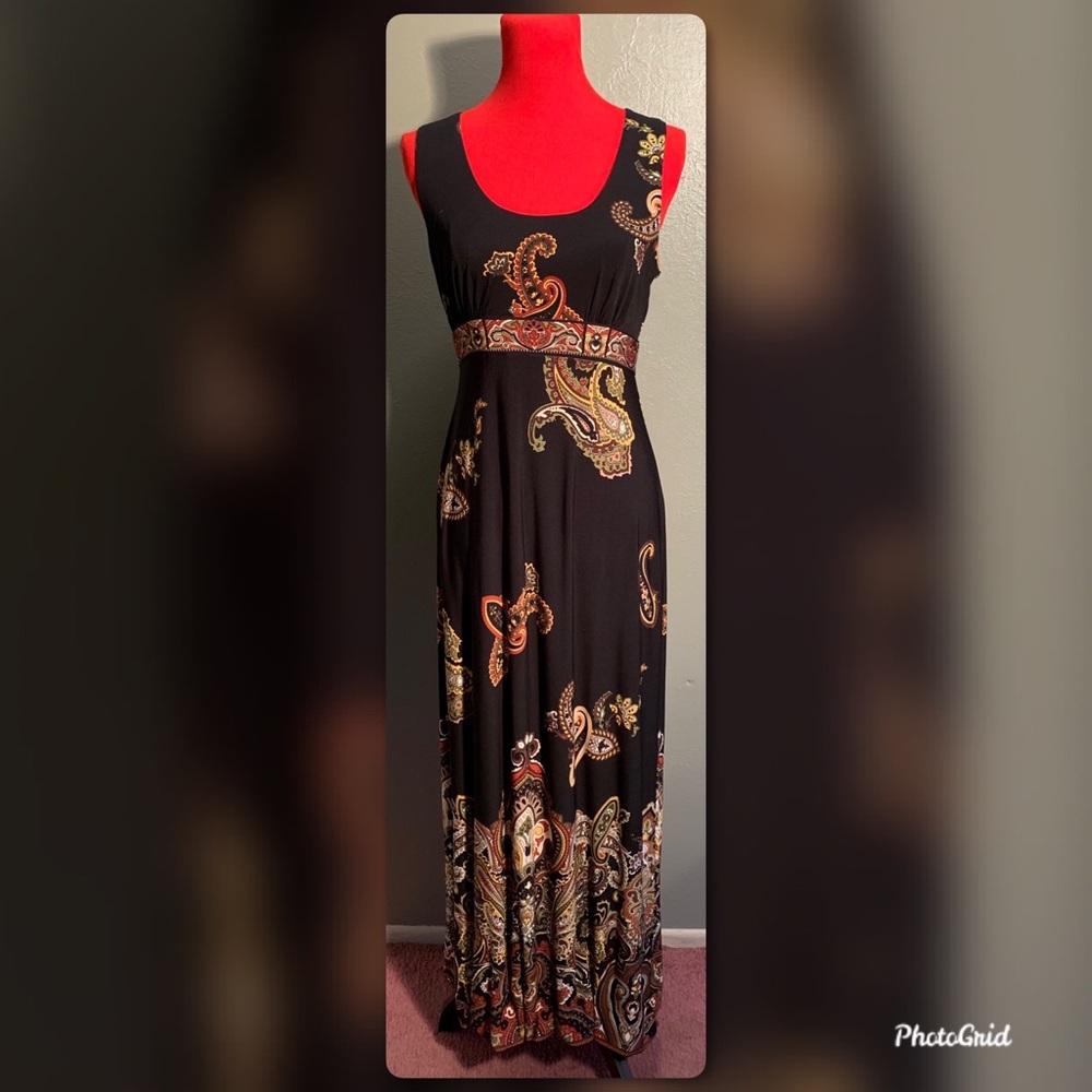 STUDIO 1 PAISLY PRINT MAXI DRESS